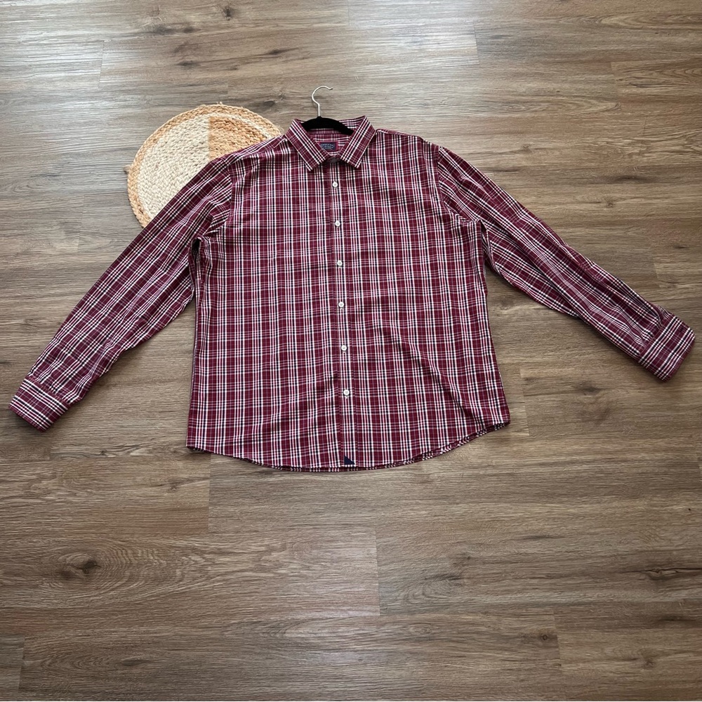 UNTUCKIT Slim Fit Wrinkle Free Plaid Long Sleeve Button Down Shirt